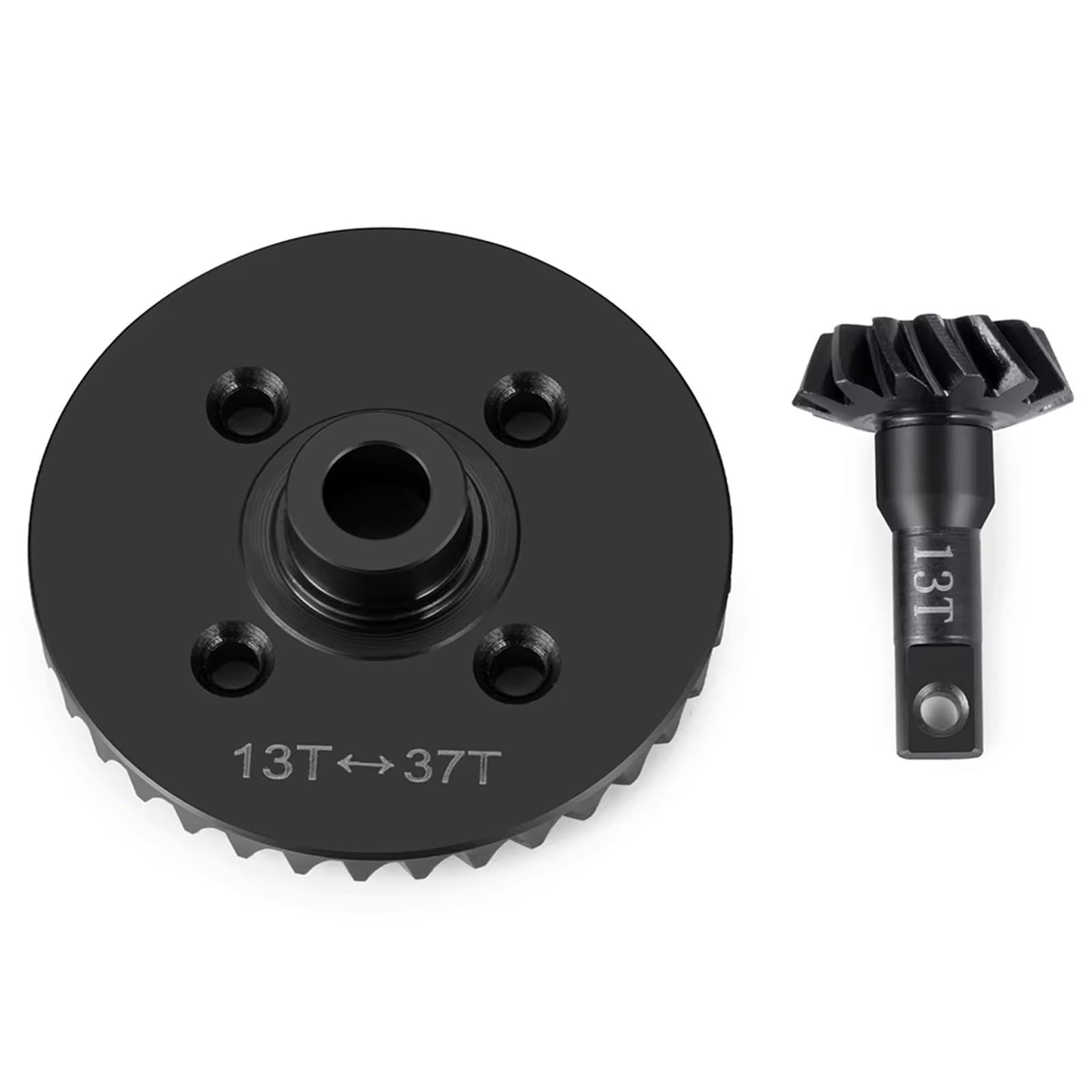 Compatible con Maxx para Slash 4X4 1/8 Coche Trepador De Control Remoto, Accesorios De Actualización, Engranaje Diferencial Delantero Trasero De Acero Y Piñón 13T 37T RC Reparar Piezas