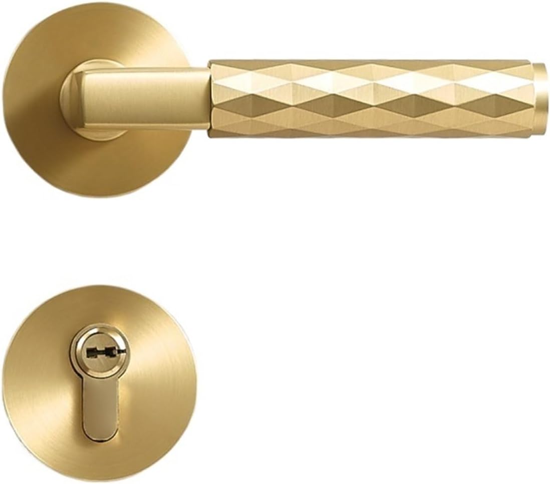 Brass Door Lock Set Modern Black Nickel Hammered Interior Bedroom Bathroom Double Wood Lever Dummy Privacy Passage(Doorknob-QBCF)