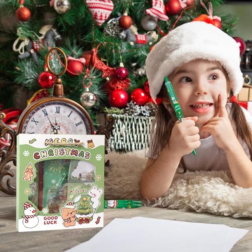 Artigos de papelaria fofos para crianças, conjunto de artigos de papelaria de Natal para crianças,es