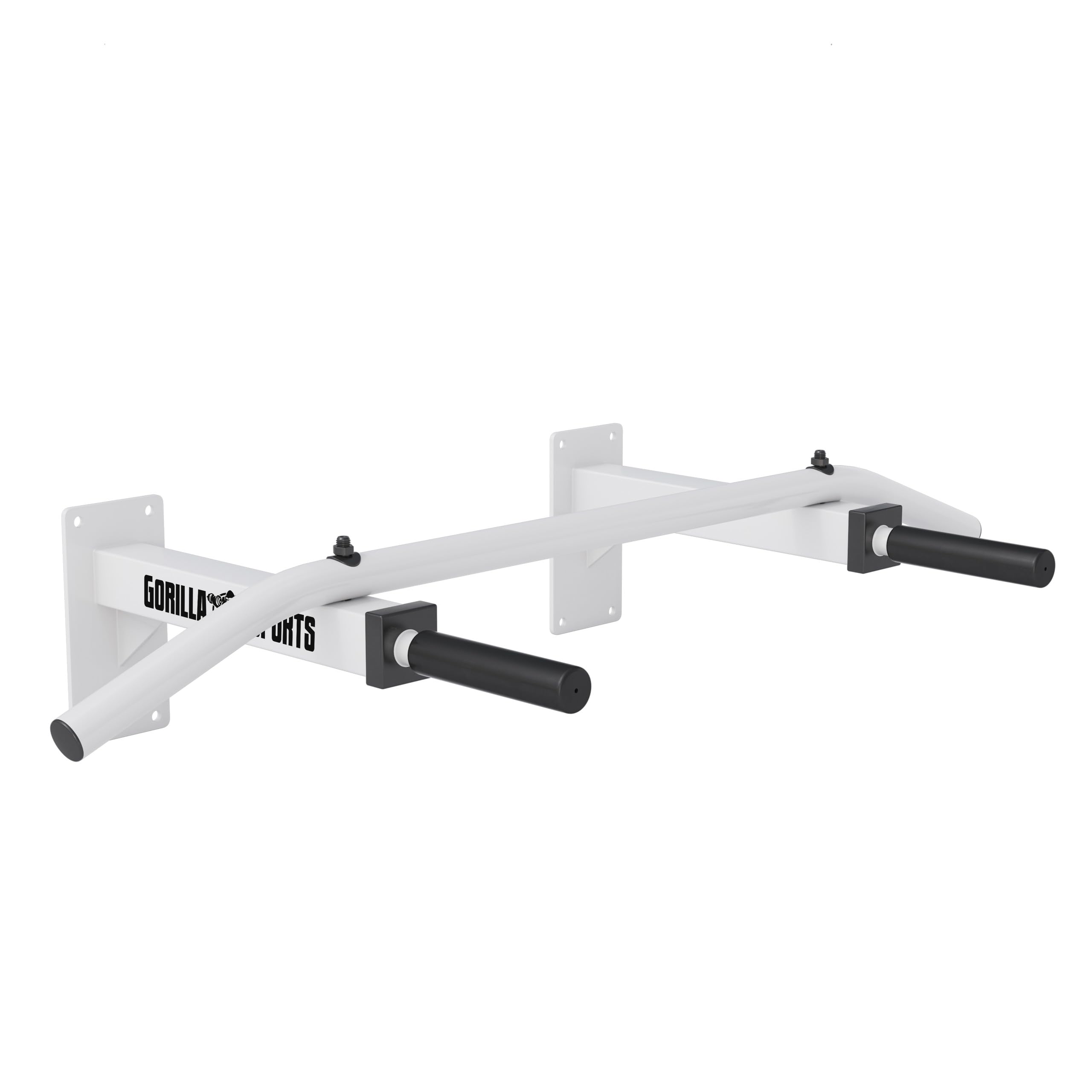 GORILLA SPORTS® Klimmzugstange - Wandmontage, mit 5 rutschfeste Griffe, bis 350 kg Belastbar, aus Stahl, inkl. Montageanleitung und Schrauben, Schwarz/Weiß - Pull Up Bar, Klimmzug Stange, Dip Bar