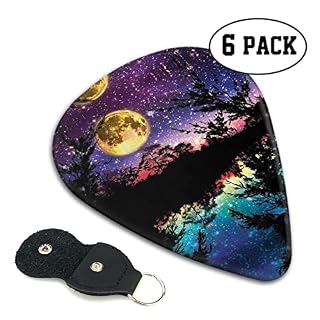 Night Sky With Trees Lot de 6 médiators pour guitare acoustique, guitare électrique, basse, ukulélé – fins, moyens et… - Les Beatles, Paul McCartney, John Lennon, RIngo Starr, George Harrison Night Sky With Trees Lot de 6 médiators pour guitare acoustique, guitare électrique, basse, ukulélé – fins, moyens et… – Image 2