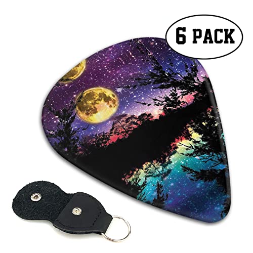 Night Sky With Trees Lot de 6 médiators pour guitare acoustique, guitare électrique, basse, ukulélé – fins, moyens et… - Les Beatles, Paul McCartney, John Lennon, RIngo Starr, George Harrison Night Sky With Trees Lot de 6 médiators pour guitare acoustique, guitare électrique, basse, ukulélé – fins, moyens et… – Image 3
