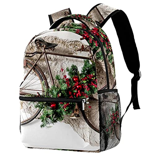 Sac à dos de voyage avec porte-bouteille enfant motif baies de Noël mixte