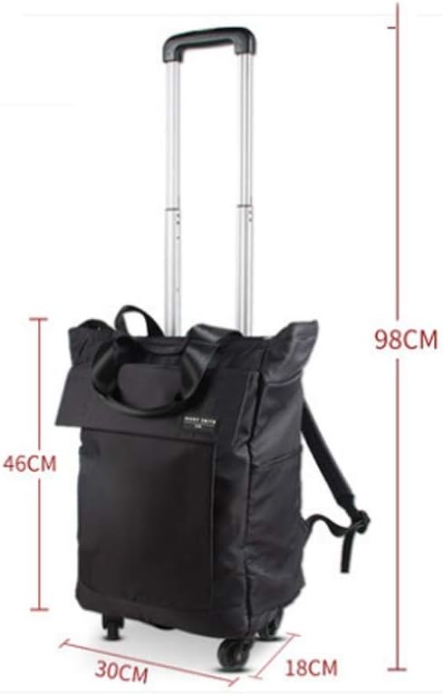 Folding Shopping Cart, Grocery Stair Climbing Trolley Large-Capacity Laundry Utility with Quiet