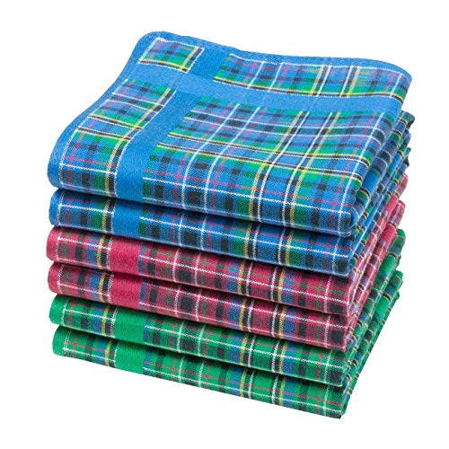 Merrysquare - Pañuelos de Tartán - Modelo Glencoe - Pequeño Tamaño 28cm x 28cm - 6 Piezas - 100% Algodón Cover