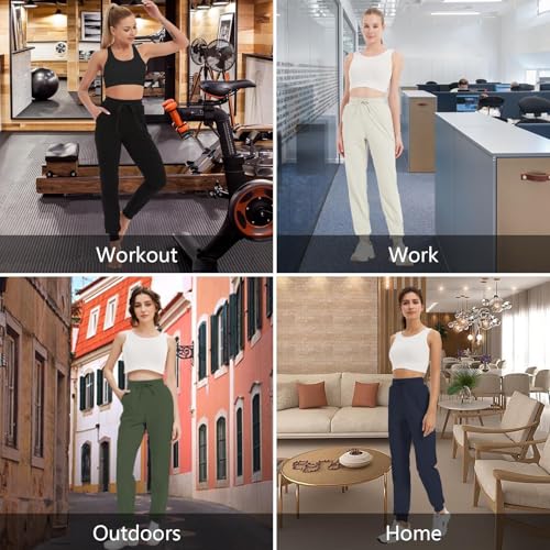 Idtswch 30"/32"/34"/36" Long Inseam Women Tall Sweatpants Extra Long Joggers Zipper Pockets Track Athletic Pants for Running 5