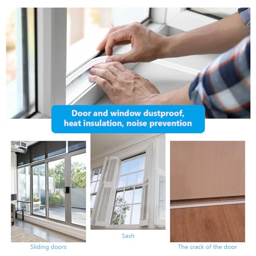 flintronic Dichtungsband für Türen Fenster 12mm(B) x12mm(D)4m(L) Selbstklebend Schaumstoffband Türdichtung Fenster, Gummidichtung für Kollision Siegel Schalldämmung Weiß (2 Rollen je 2m Lang)