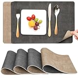 Myir JUN Tischset Abwaschbar &Untersetzer, Doppelseitige Platzsets 4er Set