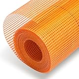 Hebitod Tissu de Renfort Universel rouleau de 50 m² 1 m, Toile d'armature en fibre de verre 4 x 4mm, Grille de protection contre les oiseaux Jaune pour renforcement des murs et prévention