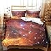 Produktbild QJPQLL Bettwäsche-Set 3 Teilig Bettwäsche Microfaser 1 Bettbezug 200x200cm + 2 Kopfkissenbezug 80x80cm Mit Reißverschluss 3D Sternenhimmel Meteoritenlandschaft Weichem Bequemen Bettbezüge Modern Bettb