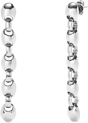 UNOde50 Sterling Silver-Plated Bead Link Drop Earrings