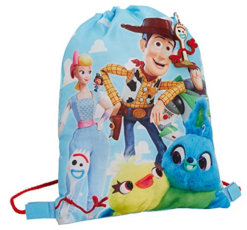 Disney Toy Story 4 - Bolsa de gimnasio con cordón para niños y niñas, diseño de Buzz Woody Forky