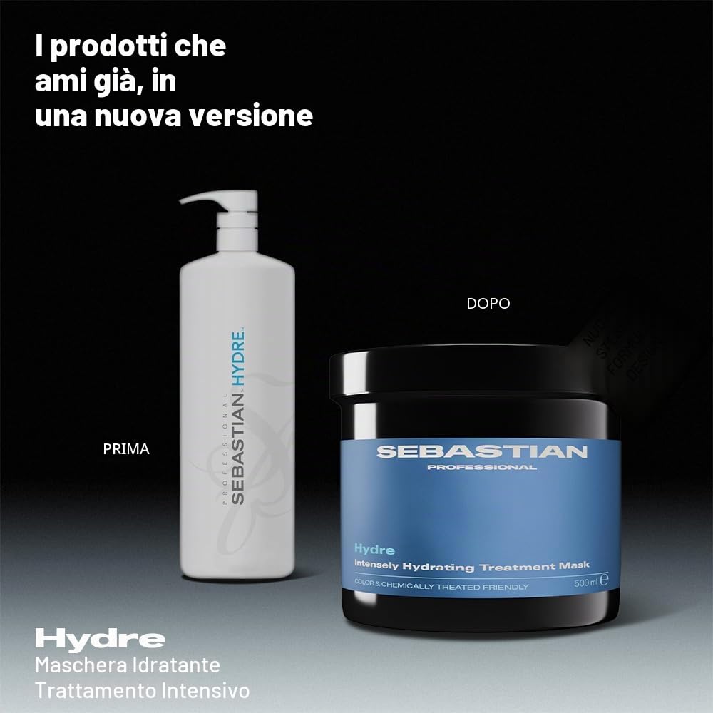 Sebastian Professional Hydre Intensely Hydrating Mask – Trattamento idratante rapido che nutre e ammorbidisce i capelli secchi e colorati senza appesantire