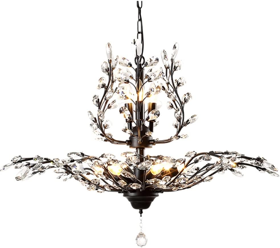 Candle Crystal Chandelier Vintage Candle Led Chandelier Room Decor Ceiling Chandelier for Living Room/D/98 * 60Cm