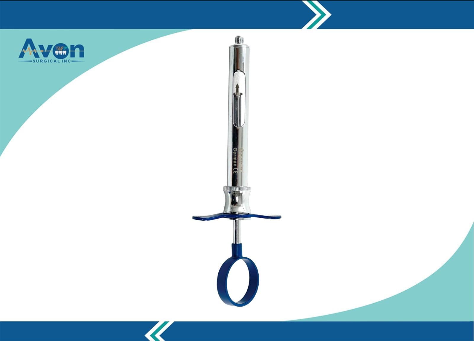 1.8mL Dental Anesthetic Syringe, 10 Count - Dark Blue & Pink Colored Handle, Self-Aspirating with Arrow Plunger - German Stainless CE