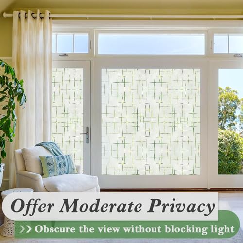 Image of WOO Home Frosted Glass Window Film & Stickers (12 X 72 Inchs) Privacy Window Cover for Home & Office - Easy Apply, UV Protection, Removable Decorative Film (Design Film 2 1 X 6 SQFT)