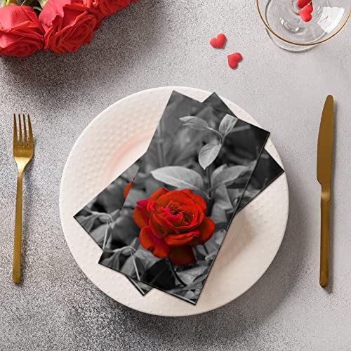 Sinmoe QU-SINMOE-1194 100 Pack Floral Napkins Disposable Paper Hand Towels 2 Ply Decorative Dinner Guest Towels Flower Cocktail Napkins For Bathroom Toilet Powder Room Wedding Bridal Shower Birthday  thumb #4