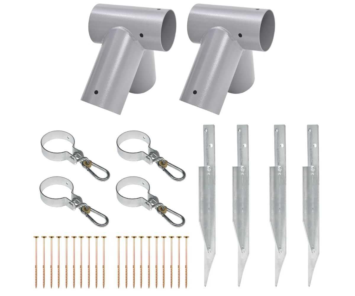 Kit per costruire un'altalena per parco giochi, altalena da giardino, prodotto nell'Unione Europea (grigio, 100°)