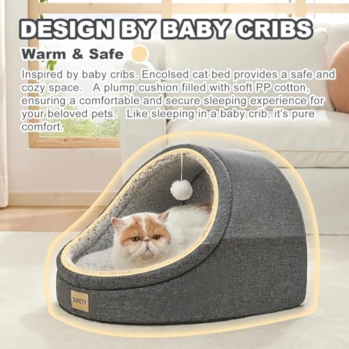 Image of Cute Cat Beds for Indoor Cats, Cat Cave Bed for Kittens,Large Cat Cave