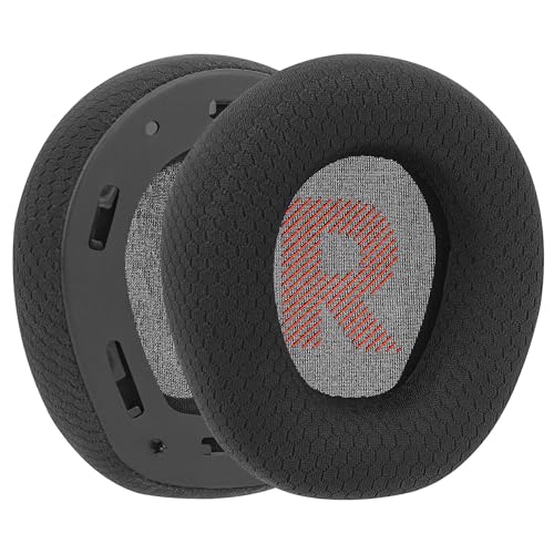 Image of Geekria Comfort Mesh Fabric Replacement Ear Pads Compatible with JBL Quantum 100 Headphones, Soft & Comfortable Ear Cushions Repair Parts (Black)