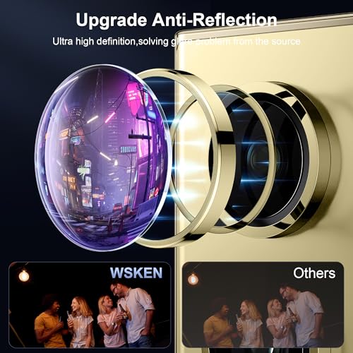 Image of WSKEN for Samsung Galaxy S24 Ultra Camera Lens Protector - Ultra Thin | Case Friendly, 9H Shatterproof Tempered Glass, Anti Scratch Metal Circle, Camera Screen Protector Cover Accessories, Yellow