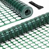 Ohuhu Plastic Garden Fence Roll, 4'x100'/10.7 lbs Reusable Netting Plastic Safety Fence Roll, Temporary Pool Fencing Snow Fence, Construction Fencing Poultry Fence for Deer Rabbits Chicken Dogs