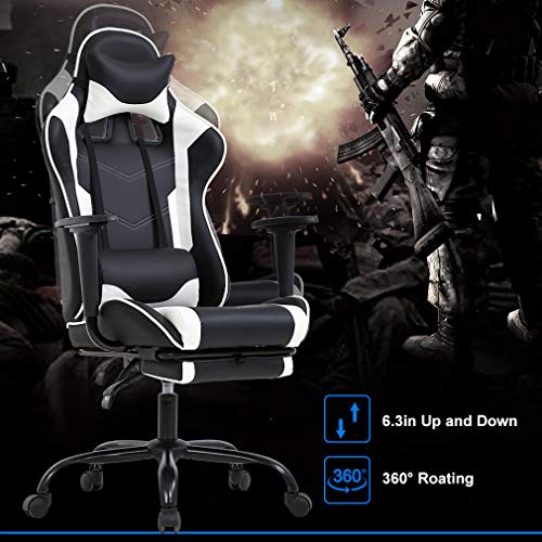 BestOffice PC Gaming Chair Office Chair Ergonomic Massage PU Leather Recliner Computer Chair with Lumbar Support Rolling Swivel Task Chair for Adults の商品画像 6