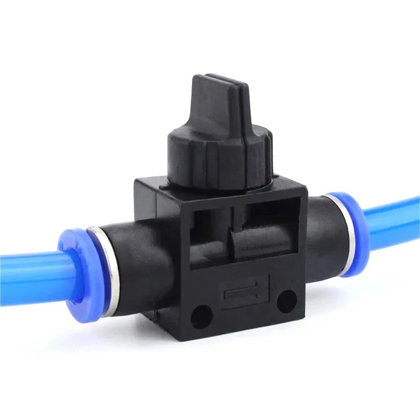 Conector neumático HVFF de 2 vías con interruptor plástico resistente para mangueras de 4 mm