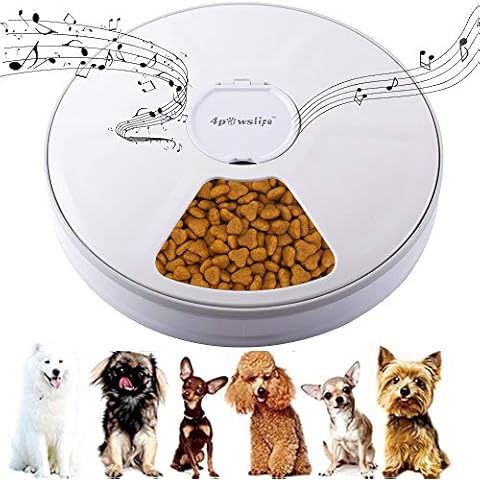 Automatic Pet Feeder with Programmable Timer - 6 Meals Voice Reminder Dog & Cat Feeder Food Dispenser, 24 Hours Setable for Cats, Dogs, Rabbits and Other Pets Cover