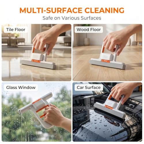 Image of Zureni Mini Sponge Mop with Self-Squeeze Flexible Multipurpose Heavy Duty Portable Handheld Durable Wet and Dry Use Cleaner for Home Kitchen Bathroom Window Desk & Car Glass Cleaning Tool (Pack of 1)