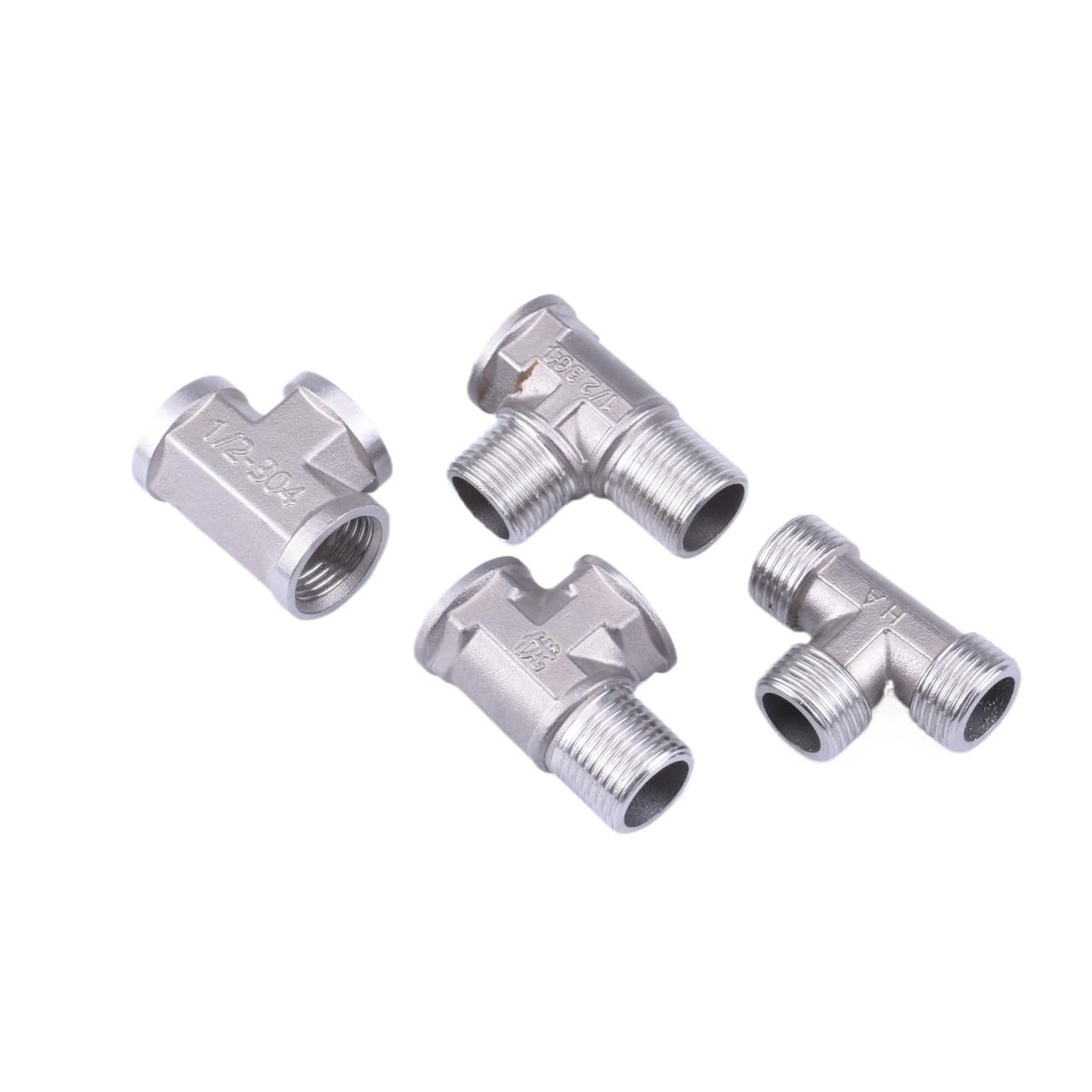 1/2" BSP Female Male Thread Tee Type Reducing 304 Stainless Steel Elbow Butt Joint Adapter Adapter Coupler Plumbing Fittings(1/2" Female-1/2 Male -1/2" Male)