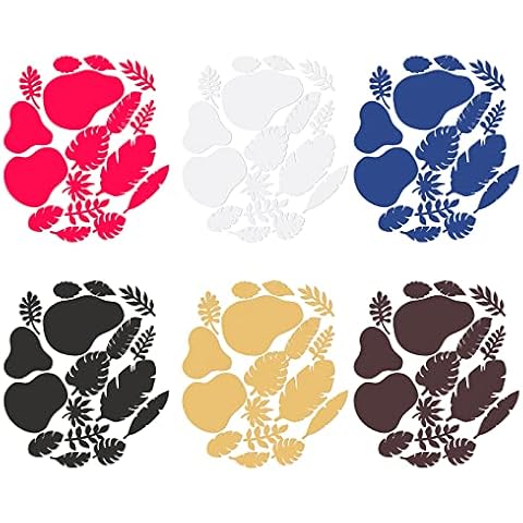 zyckTech 6Pack 102pcs Product Photography Background Props,Craft Paper-Cut 14-Kind Leaves Photo Backdrop for Food Jewelry Cosmetics Makeup Small Products Photoshoot (Black White Red) (PBP0322CRPACT) Cover