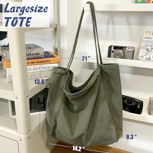 Image of Canvas Tote Bag for Women Large Hobo Shoulder Bag for Work Travel Casual Message Bag Tote Purse handbags