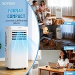 ROVSUN Climatiseur Mobile 7000 BTU 4 en 1 – Rafraîchissement, Ventilation, Déshumidification, Mode nuit Silencieux [Classe énergétique A]