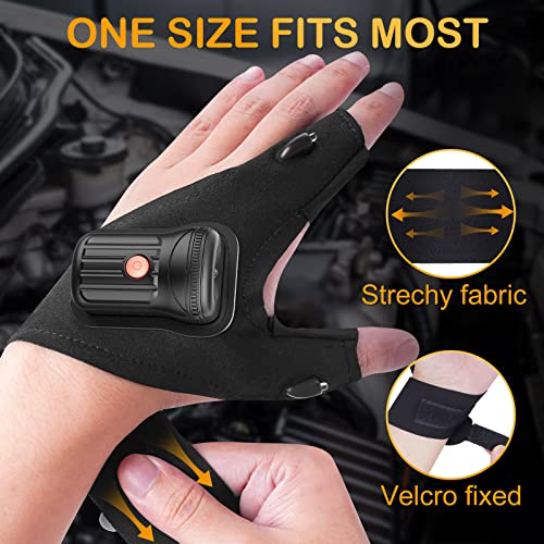 Flashlight Gloves, Dad Gifts For Father's Day Gifts From Daughter Wife Son For Men Dad Husband, Rechargeable Led Flashlight Waterproof Gloves Gifts Ideas Stocking Stuffers Camping Fishing Cool Gadgets #TOP5