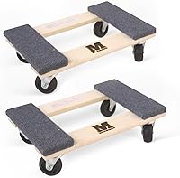 Vista 7 de Maxworks 50698 - Rodillo cuadrado para muebles, carrito de mudanza, amarillo, capacidad de 300 libras, 16 x 16 pulgadas