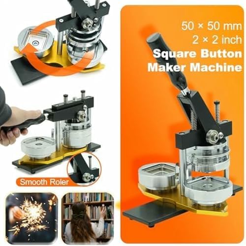 Button Making Machine with Puncture Feature, Includes Holographic Button Supplies & Stickers for Custom Badges & Crafts - Perfect for DIY Projects!