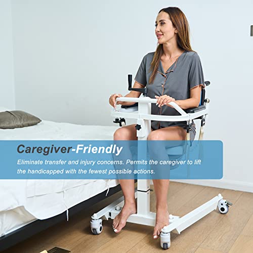 Ujikhv Patient Lift For Home Portable Transfer Chair, Patient Lift Aid Transfer Wheelchair To Car, Transfer Aid With 2 Cushion For Elderly And Handicapped, Bedside Commode Chair With Potty, 300 Lbs #TOP7
