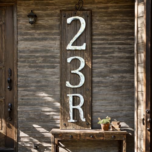 HOMUS 5-Inch Classic Gold & White Cast Iron House Numbers & Letters - Anti-Rust, Easy Wall Mount Installation - Ideal for Home, Office - Thumbnail 4
