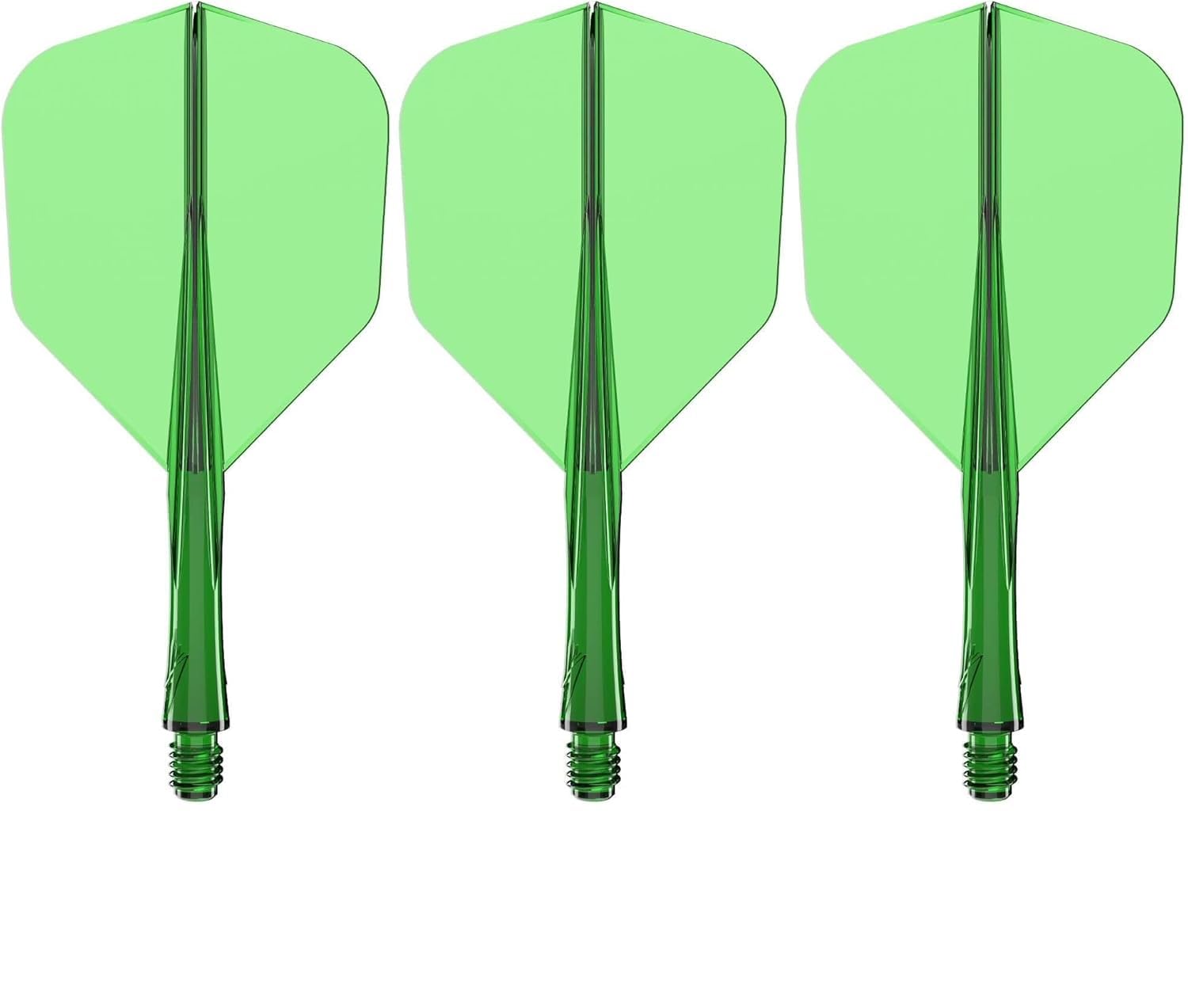 Caliburn SUP Flights & Moulded Shaft Combo | Standard No.6 Dart Flights | Integrated Flight & Shaft System | Multiple Sizes & Colours. (Green, Tweenie)