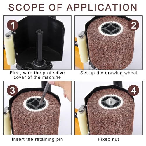 PYserne 120 Körnung Satinierwalze, 120 x 100 mm Satinierbürste Bürste Schleifhülsen für Schleifroller Schleifwalzen Ideal zum Schleifen Mattieren Satinieren