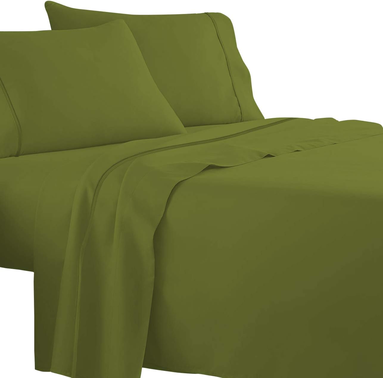 BedDecor 4-PCS 800TC Luxurious Egyptian Cotton Piping Sheet Set - 15-Inch Deep Pocket, Ultra Soft, Breathable and Exceptionally Durable (Queen - ElaphantGrey)
