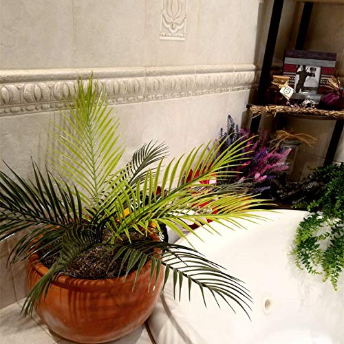 Pasyou Artificial Palm Tree 1Pack, Fake Plants Plastic Greenery Tropical Shrubs Faux Leaves For Home Indoor Outdoor Decor Garden Diy Basket Planter Filler Wedding Party Decoration Ornaments #TOP1