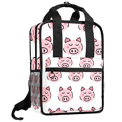 Sac à dos unisexe avec bretelles réglables cochon blanc