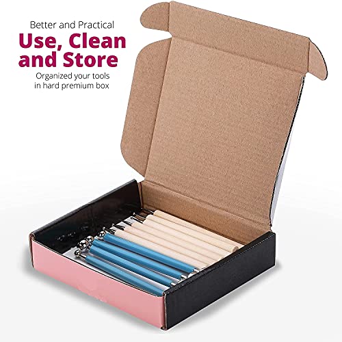 Image of DEZIINE 10 Pcs Ball Stylus Dotting Tools Clay Ceramics Pottery Carving Embossing Sculpting Set