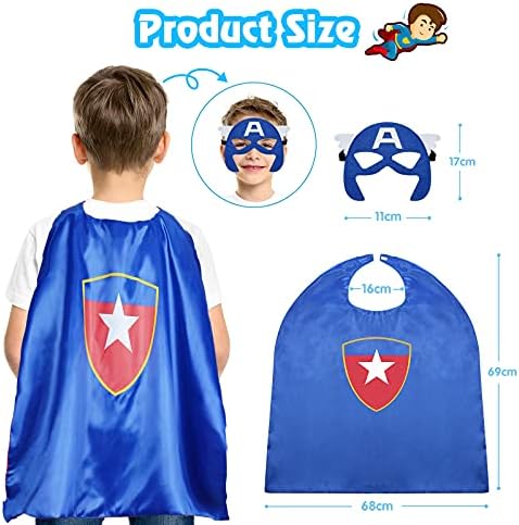 Hikidye Superhero Capes Dress up Costume for Kids, Toys & Perfect Gifts for Boys Girls