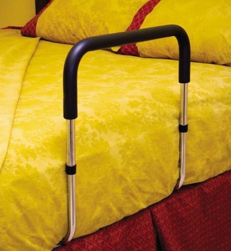 Secure EZBR-2 Adjustable Bed Assist Rail with Safety Strap - Bedside Fall Prevention Grab Bar Mobility Aid for Adults, Seniors, Elderly, Handicap (Std Model w/Safety Strap)