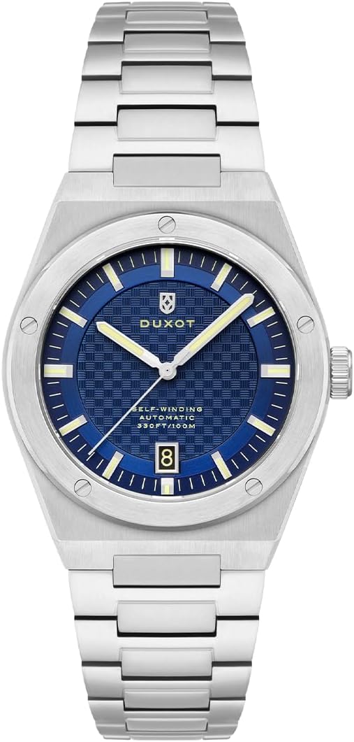 DUXOT Men's 40mm Bastia Automatic Noronha Limited Edition Watch with Solid Stainless Steel Bracelet DX-2068