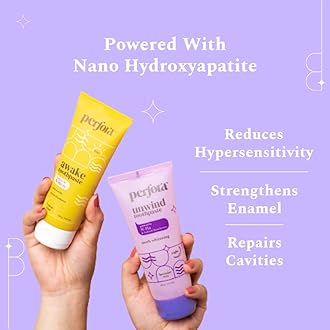 Perfora Daily Routine Oral Care Combo: Awake & Unwind Toothpaste For Active Freshness, Cavity Prevention & Teeth Whitening | Fluoride & SLS Free Tooth paste For Adults & Kids | 200 g (100 g x 2)