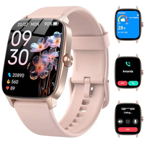 Smart Watch for Men Women with Bluetooth Call & AI Voice, 1.85" HD Fitness Tracker with Heart Rate SpO2 Sleep Monitor, 100+ Sports Modes, Mini Games, IP68 Waterproof Smartwatch for Android iOS Phones